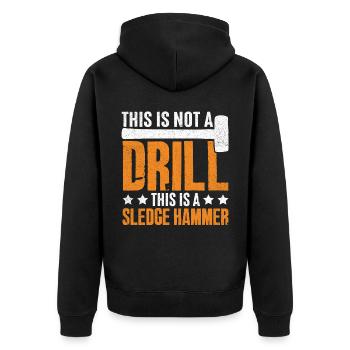 Fun day of house demolition - Unisex Premium Organic Zip Hoodie - black - Back - Nico (187cm)