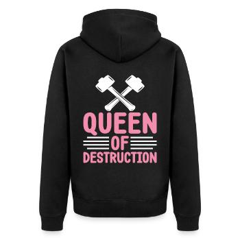Fun day of house demolition - Unisex Premium Organic Zip Hoodie - black - Back - Nico (187cm)