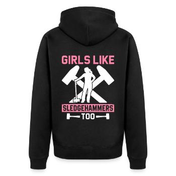 Fun day of house demolition - Unisex Premium Organic Zip Hoodie - black - Back - Nico (187cm)