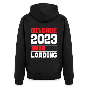 Happy Divorce Party Divorce 2023 - Unisex Premium Organic Zip Hoodie - black - Back - Nico (187cm)