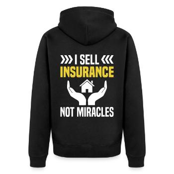 Lustiger Versicherungsmakler - Unisex Premium Bio Zip Hoodie - Schwarz - Hinten - Nico (187cm)
