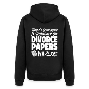 Happy Divorce Party Today's Good - Unisex Premium Organic Zip Hoodie - black - Back - Nico (187cm)