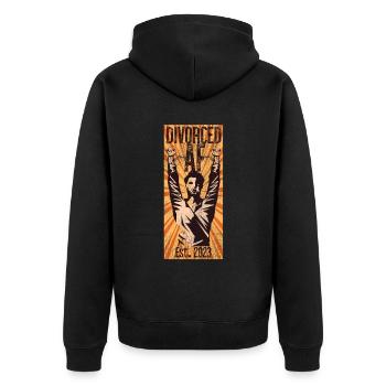Happy Divorce Party Divorced Af - Unisex Premium Organic Zip Hoodie - black - Back - Nico (187cm)
