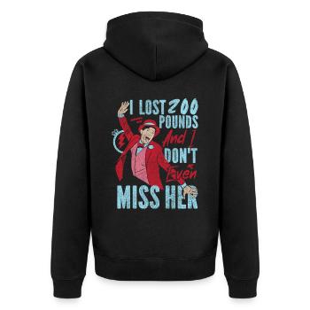 Happy Divorce Party I Lost 200 - Unisex Premium Organic Zip Hoodie - black - Back - Nico (187cm)