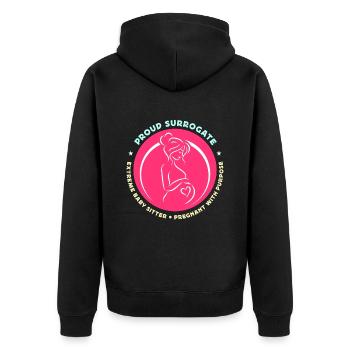 Surrogacy Proud Surrogate Extreme IVF Pregnancy - Unisex Premium Bio Zip Hoodie - Schwarz - Hinten - Nico (187cm)
