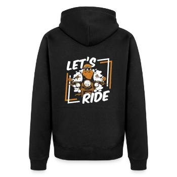 Let's Ride Trikebike Tricycle Motorcycle - Unisex Premium Organic Zip Hoodie - black - Back - Nico (187cm)