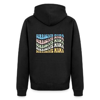 Maternité de substitution Mama Rétro FIV Maman Grossesse - Veste à capuche bio Premium Unisexe - noir - Dos - Nico (187cm)