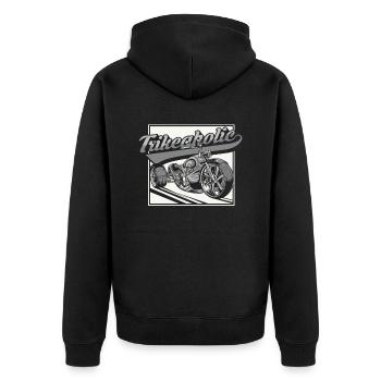 Trikeaholic Threewheeler Trikebike Tricycle - Unisex Premium Organic Zip Hoodie - black - Back - Nico (187cm)