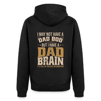 Lustiger Papa Bod Vatertag Papa - Unisex Premium Bio Zip Hoodie - Schwarz - Hinten - Nico (187cm)
