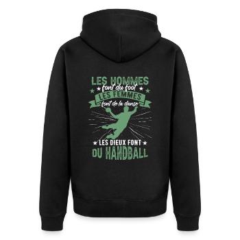 Les Dieux Font Du Handball - Veste à capuche bio Premium Unisexe - noir - Dos - Nico (187cm)