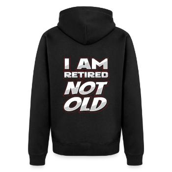 Pensioner pension funny - Unisex Premium Organic Zip Hoodie - black - Back - Nico (187cm)