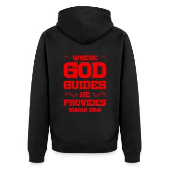 God directs the Bible - Unisex Premium Organic Zip Hoodie - black - Back - Nico (187cm)