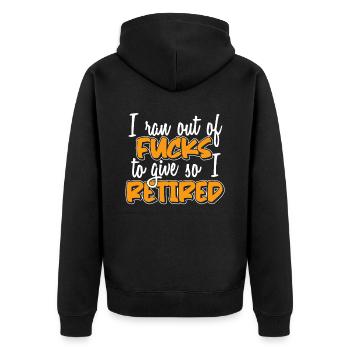 Pensioner pension rude - Unisex Premium Organic Zip Hoodie - black - Back - Nico (187cm)