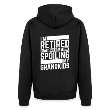 Pension de pensionné - Veste à capuche bio Premium Unisexe - noir - Dos - Nico (187cm)