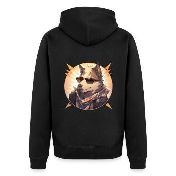 Dogs Pet Dog Owner Dog Lover Animal - Unisex Premium Organic Zip Hoodie - black - Back - Nico (187cm)