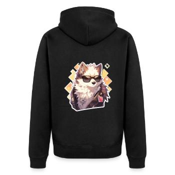 Dogs Pet Dog Owner Dog Lover Animal - Unisex Premium Organic Zip Hoodie - black - Back - Nico (187cm)