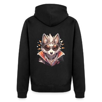 Dogs Pet Dog Owner Dog Lover Animal - Unisex Premium Organic Zip Hoodie - black - Back - Nico (187cm)