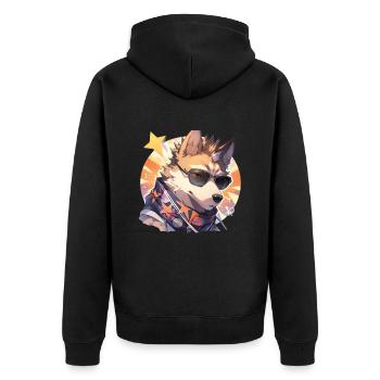 Dogs Pet Dog Owner Dog Lover Animal - Unisex Premium Organic Zip Hoodie - black - Back - Nico (187cm)