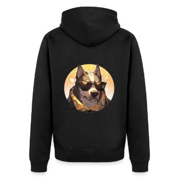 Dogs Pet Dog Owner Dog Lover Animal - Unisex Premium Organic Zip Hoodie - black - Back - Nico (187cm)