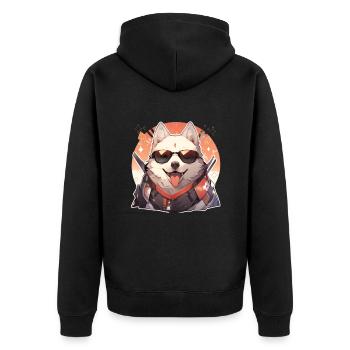 Dogs Pet Dog Owner Dog Lover Animal - Unisex Premium Organic Zip Hoodie - black - Back - Nico (187cm)