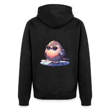 Oiseaux Oiseaux Drôles d’animaux Habitant de la forêt Animal - Veste à capuche bio Premium Unisexe - noir - Dos - Nico (187cm)
