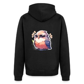 Oiseaux Oiseaux Drôles d’animaux Habitant de la forêt Animal - Veste à capuche bio Premium Unisexe - noir - Dos - Nico (187cm)