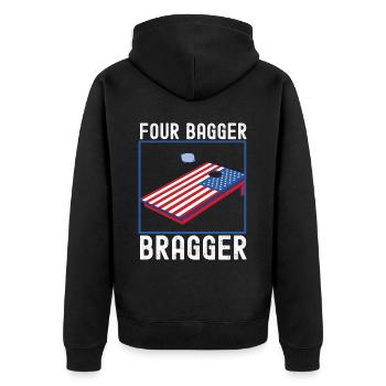 Cornhole Player Cornhole Board - Unisex Premium Organic Zip Hoodie - black - Back - Nico (187cm)