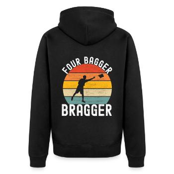 Cornhole Player Cornhole Board - Unisex Premium Organic Zip Hoodie - black - Back - Nico (187cm)