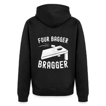 Cornhole Player Cornhole Board - Unisex Premium Organic Zip Hoodie - black - Back - Nico (187cm)