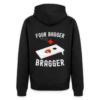 Cornhole Player Cornhole Board - Unisex Premium Organic Zip Hoodie - black - Back - Nico (187cm)