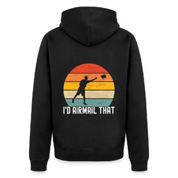Cornhole Player Cornhole Board - Unisex Premium Organic Zip Hoodie - black - Back - Nico (187cm)