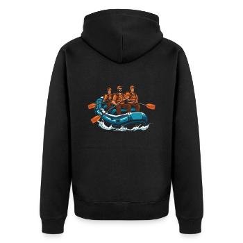 Rafting - Unisex Premium Organic Zip Hoodie - black - Back - Nico (187cm)