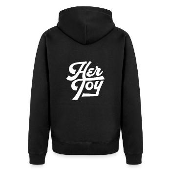 Sadomaso BDSM Domina SM Sado Maso Geschenk - Unisex Premium Bio Zip Hoodie - Schwarz - Hinten - Nico (187cm)