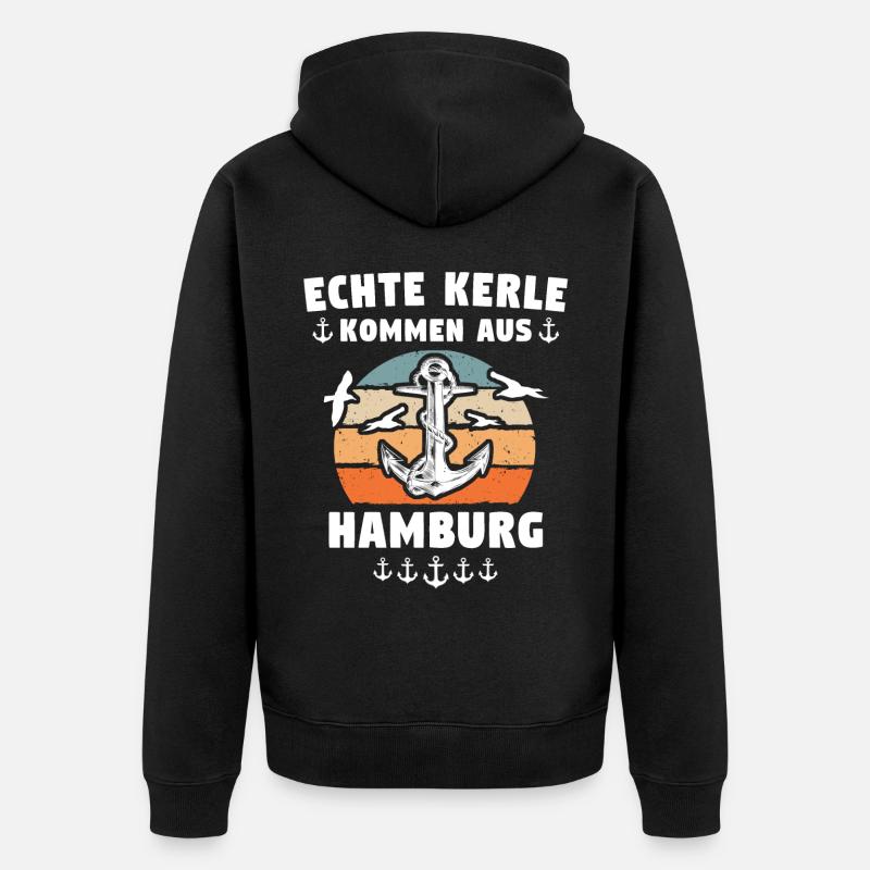 Hambourg Hamburger - Veste à capuche bio Premium Unisexe - noir