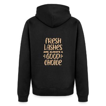 Beautician Cosmetics Makeup Gift - Unisex Premium Organic Zip Hoodie - black - Back - Nico (187cm)