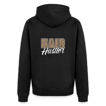 Beautician Cosmetics Makeup Gift - Unisex Premium Organic Zip Hoodie - black - Back - Nico (187cm)