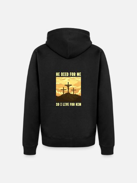 Bibel Bibelvers Christliche Sprüche Jesus Geschenk - Premium økologisk unisex-hættejakke - sort