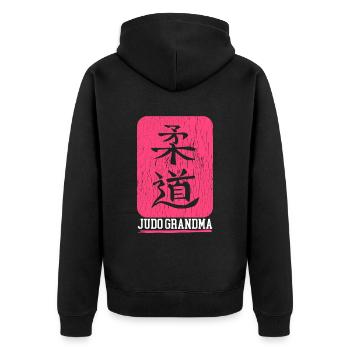 Judo Granny Judoka Martial Arts Martial Arts Gift - Unisex Premium Organic Zip Hoodie - black - Back - Nico (187cm)