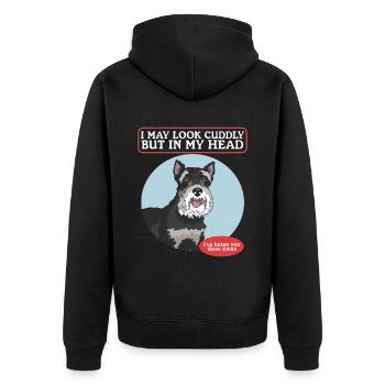 Schnauzer miniature propriétaire Schnauzer chien cadeau - Veste à capuche bio Premium Unisexe - noir - Dos - Nico (187cm)