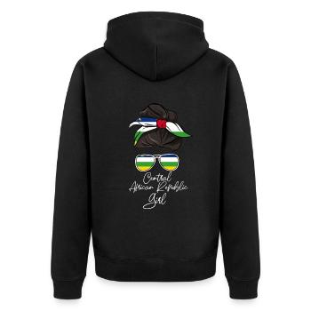 République centrafricaine - Veste à capuche bio Premium Unisexe - noir - Dos - Nico (187cm)