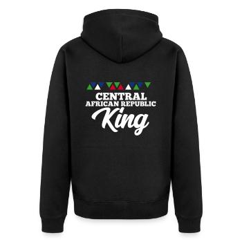 Central African Republic - Unisex Premium Organic Zip Hoodie - black - Back - Nico (187cm)