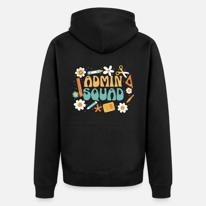 Schulverwalter Schulleiter Admin Squad - Unisex Premium Bio Zip Hoodie - Schwarz