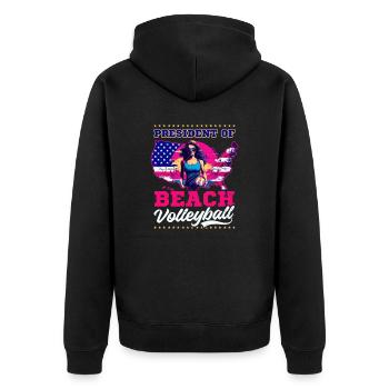 Volleyball de plage Président du volleyball de plage - Veste à capuche bio Premium Unisexe - noir - Dos - Nico (187cm)