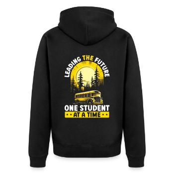Schulverwalter Schulleiter Admin Squad - Unisex Premium Bio Zip Hoodie - Schwarz - Hinten - Nico (187cm)