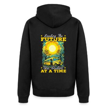 Schulverwalter Schulleiter Admin Squad - Unisex Premium Bio Zip Hoodie - Schwarz - Hinten - Nico (187cm)