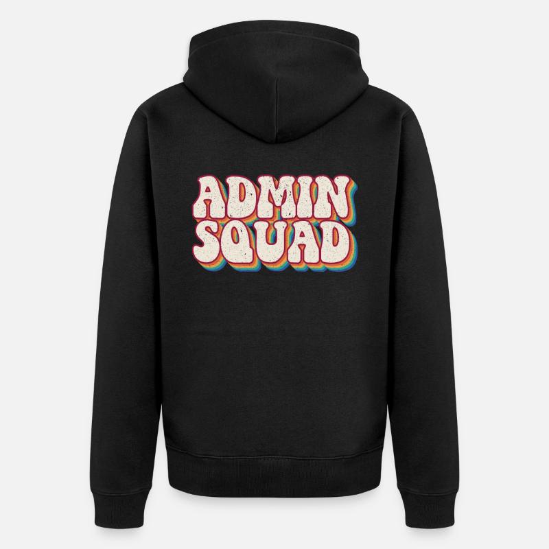 Schulverwalter Schulleiter Admin Squad - Unisex Premium Bio Zip Hoodie - Schwarz