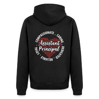 School Administrator Principal Admin Squad - Unisex Premium Organic Zip Hoodie - black - Back - Nico (187cm)