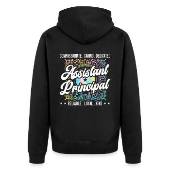 School Administrator Principal Admin Squad - Unisex Premium Organic Zip Hoodie - black - Back - Nico (187cm)