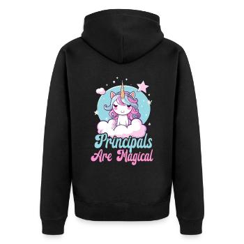 School Administrator Principal Admin Squad - Unisex Premium Organic Zip Hoodie - black - Back - Nico (187cm)