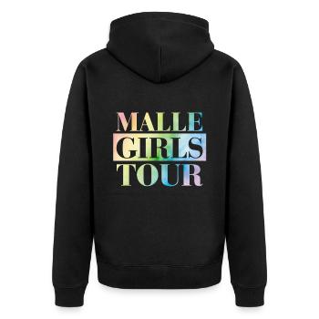 Malle Girls Tour - Unisex Premium Bio Zip Hoodie - Schwarz - Hinten - Nico (187cm)